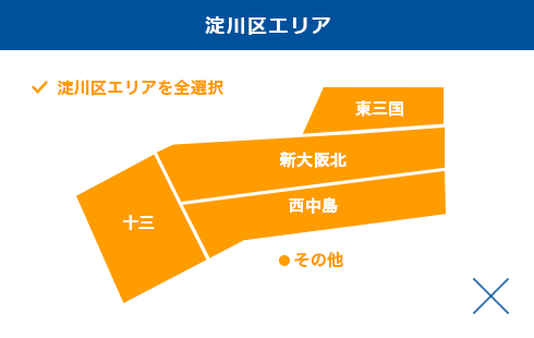 淀川区エリアを全選択